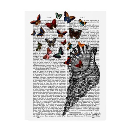 Trademark Fine Art Fab Funky 'Conch Shell And Butterflies' Canvas Art, 24x32 WAG12492-C2432GG